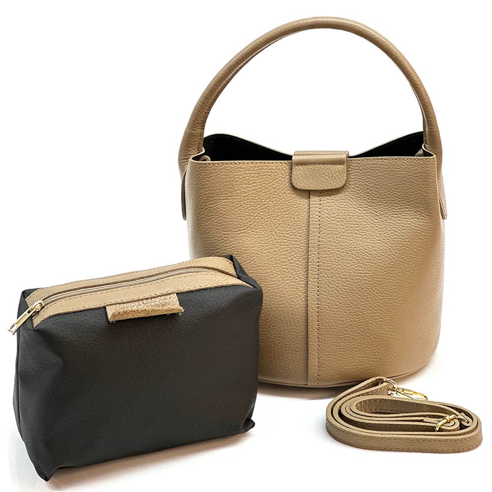 Grazia Italian Leather Bucket Bag – Elegant Everyday Shoulder Bag for Women - Leather Italiano