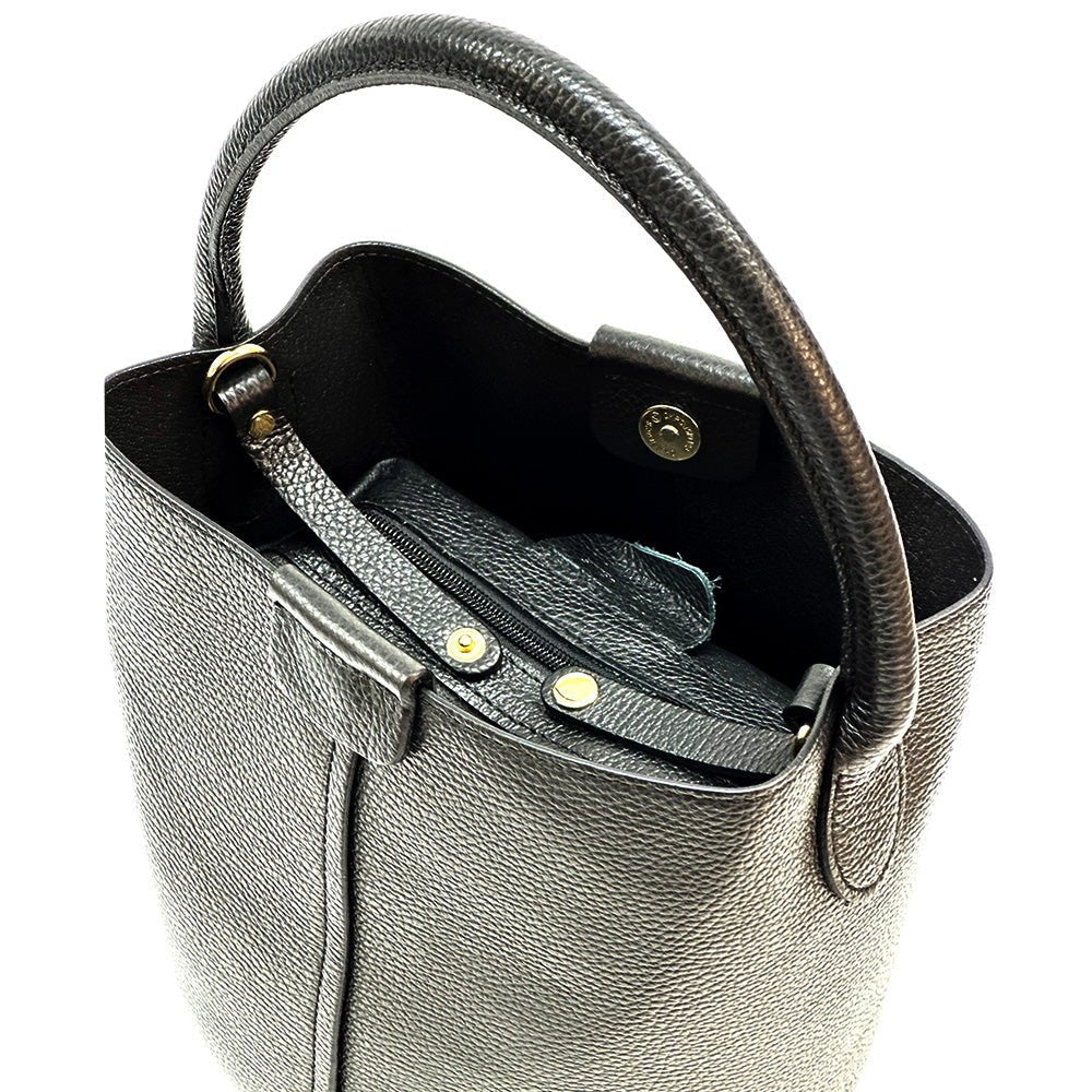 Grazia Italian Leather Bucket Bag – Elegant Everyday Shoulder Bag for Women - Leather Italiano