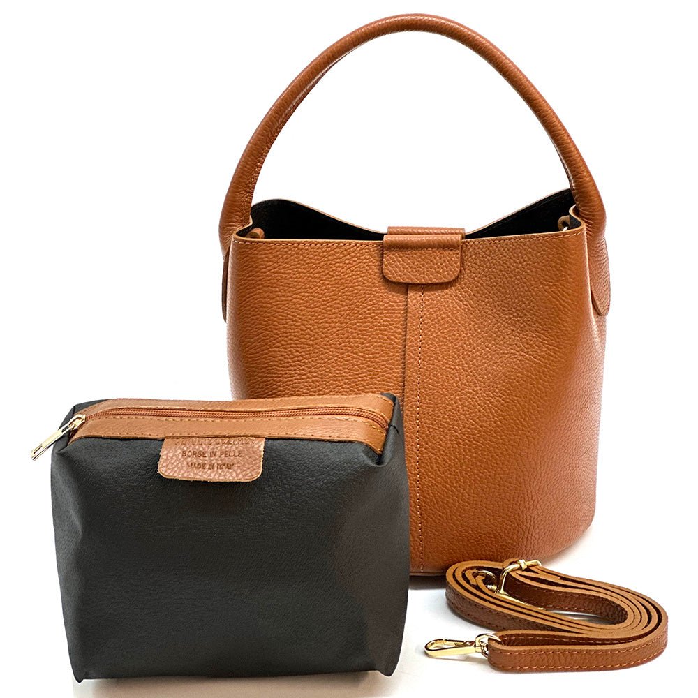 Grazia Italian Leather Bucket Bag – Elegant Everyday Shoulder Bag for Women - Leather Italiano