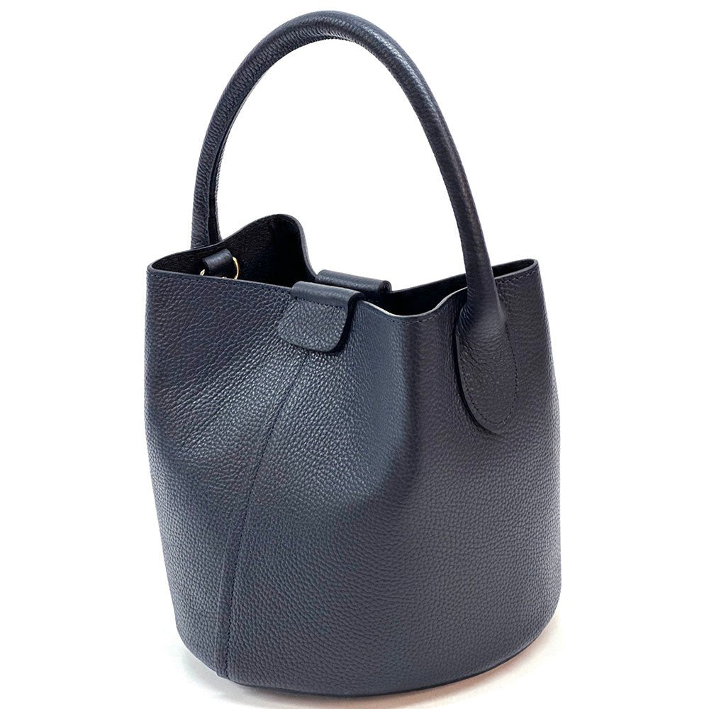 Grazia Italian Leather Bucket Bag – Elegant Everyday Shoulder Bag for Women - Leather Italiano