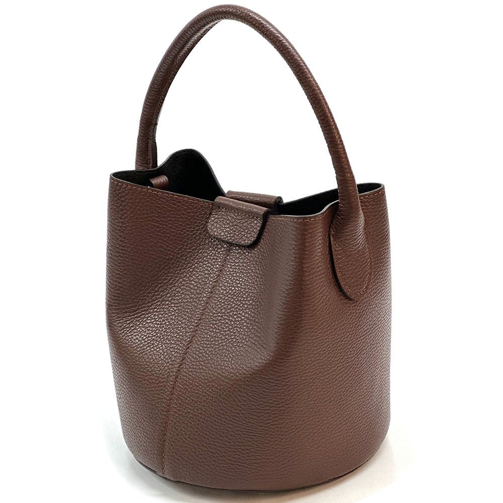 Grazia Italian Leather Bucket Bag – Elegant Everyday Shoulder Bag for Women - Leather Italiano