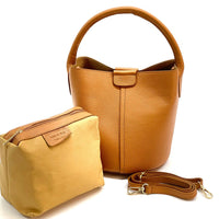 Grazia Italian Leather Bucket Bag – Elegant Everyday Shoulder Bag for Women - Leather Italiano