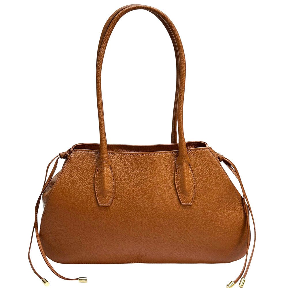 Heather Italian Cow Leather Shoulder Bag - Leather Italiano