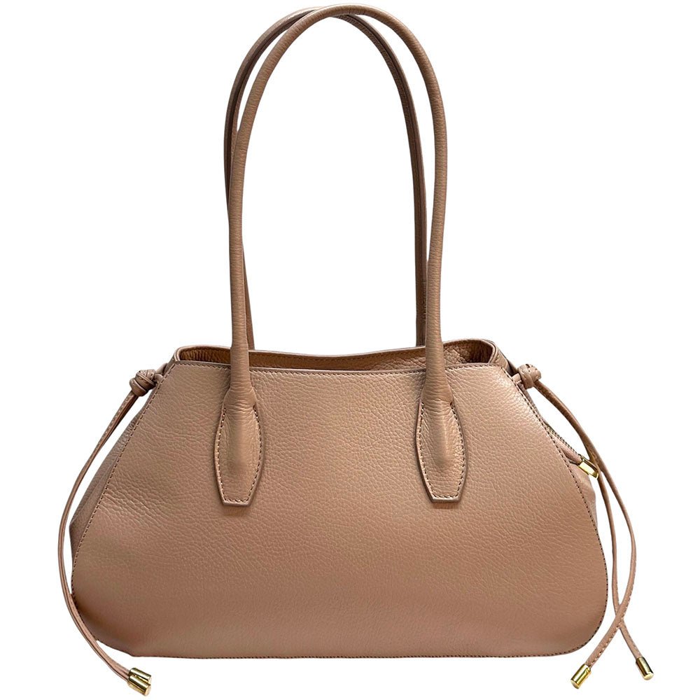 Heather Italian Cow Leather Shoulder Bag - Leather Italiano