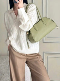 Heather Italian Cow Leather Shoulder Bag - Leather Italiano