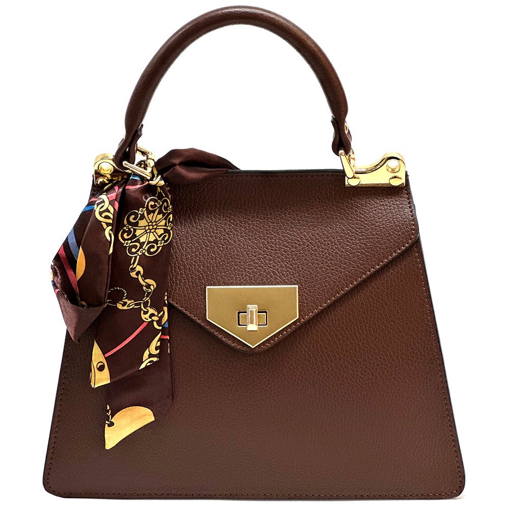 Isabella Italian Leather Bag – Elegant Structured Handbag for Women - Leather Italiano