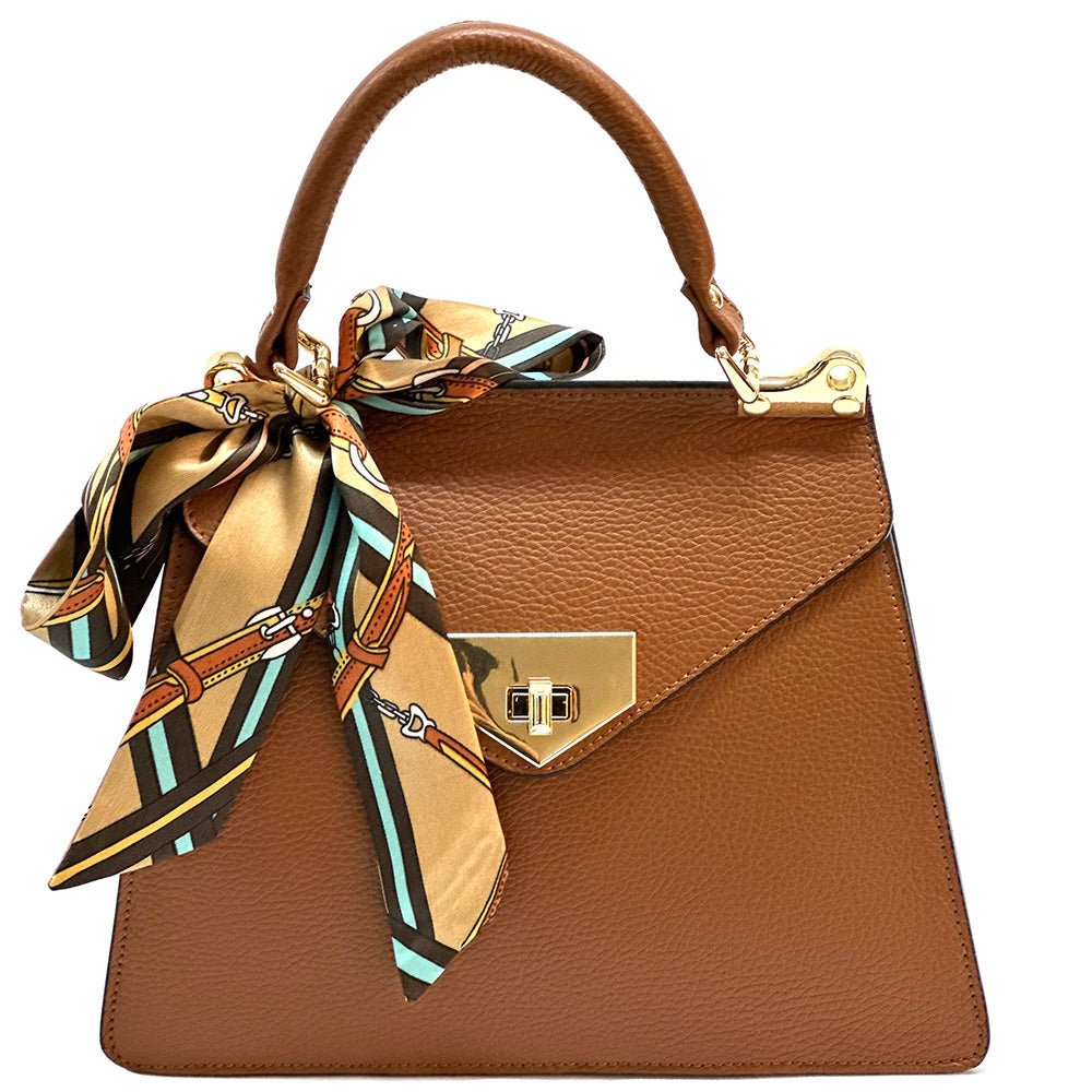 Isabella Italian Leather Bag – Elegant Structured Handbag for Women - Leather Italiano