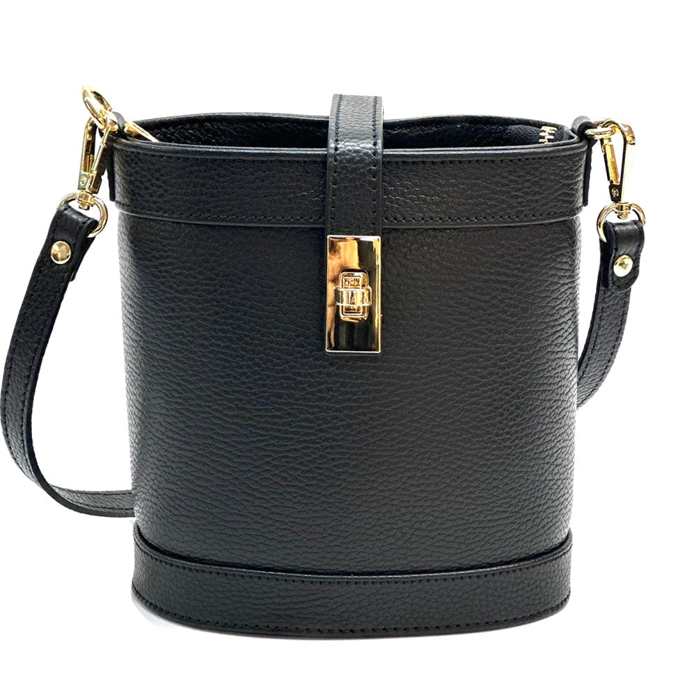 Juliette Cow Leather Bucket Bag - Leather Italiano