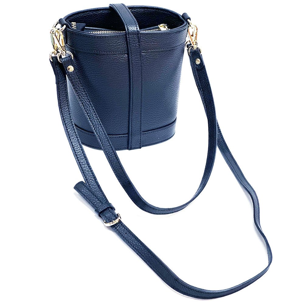 Juliette Cow Leather Bucket Bag - Leather Italiano