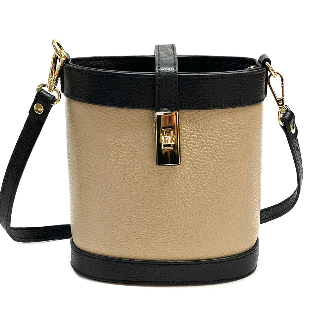 Juliette Cow Leather Bucket Bag - Leather Italiano