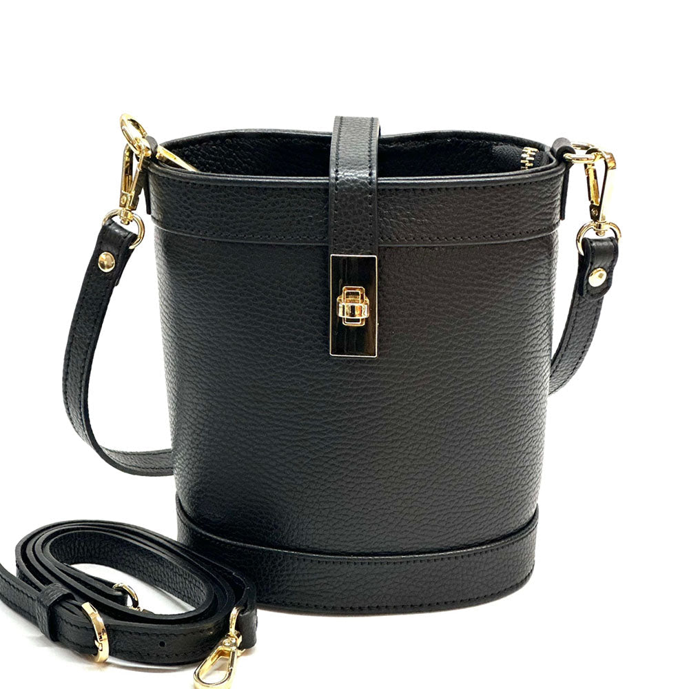Juliette Cow Leather Bucket Bag - Leather Italiano