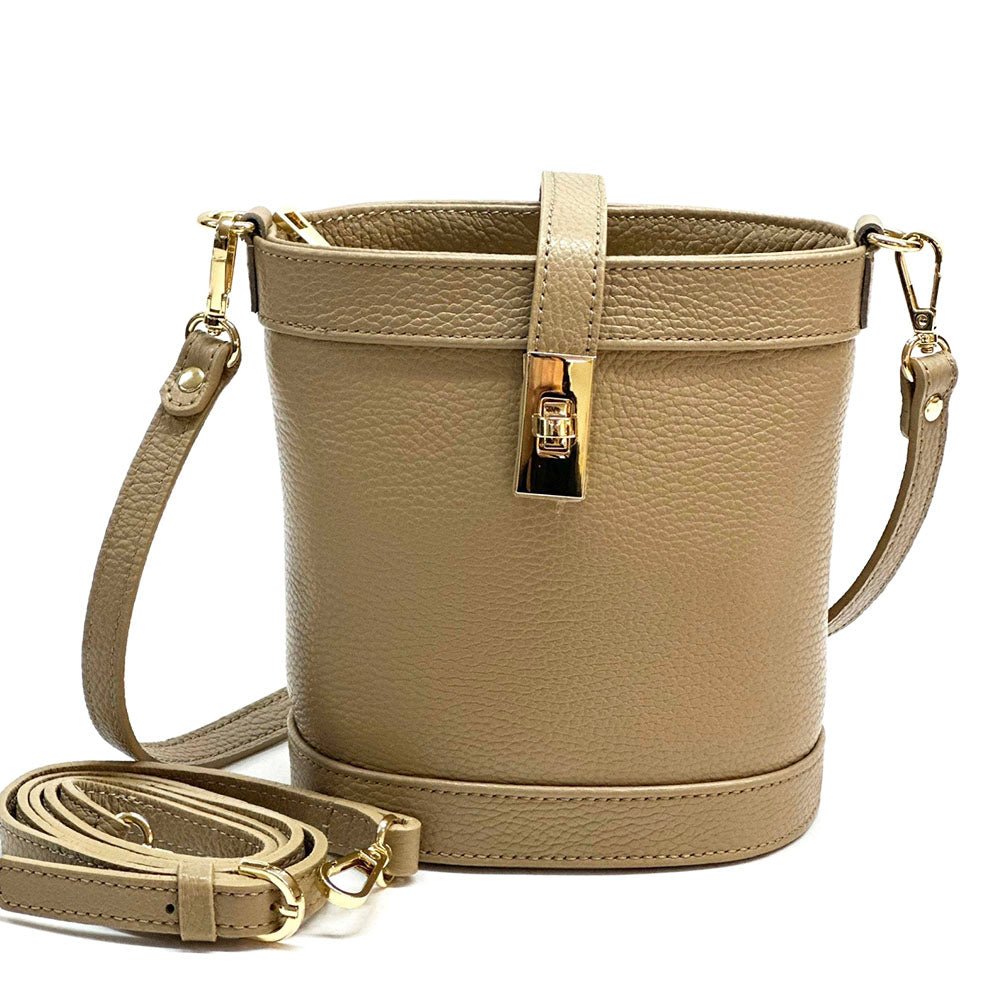 Juliette Cow Leather Bucket Bag - Leather Italiano