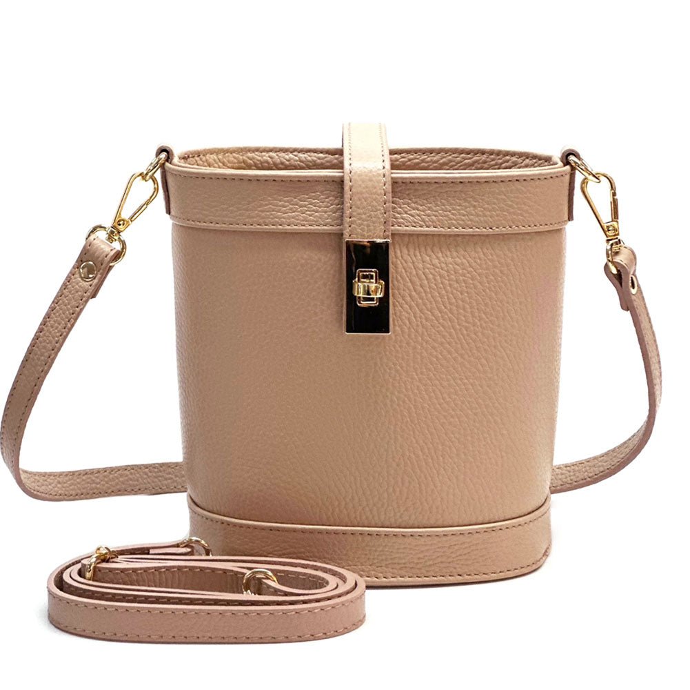 Juliette Cow Leather Bucket Bag - Leather Italiano
