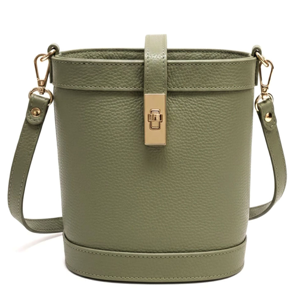 Juliette Cow Leather Bucket Bag - Leather Italiano