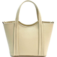 Katrine Small Structured Italian Leather Handbag - Top Handle Bag - Leather Italiano