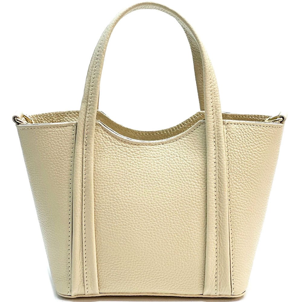 Katrine Small Structured Italian Leather Handbag - Top Handle Bag - Leather Italiano