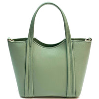 Katrine Small Structured Italian Leather Handbag - Top Handle Bag - Leather Italiano