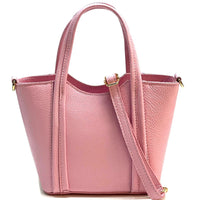 Katrine Small Structured Italian Leather Handbag - Top Handle Bag - Leather Italiano