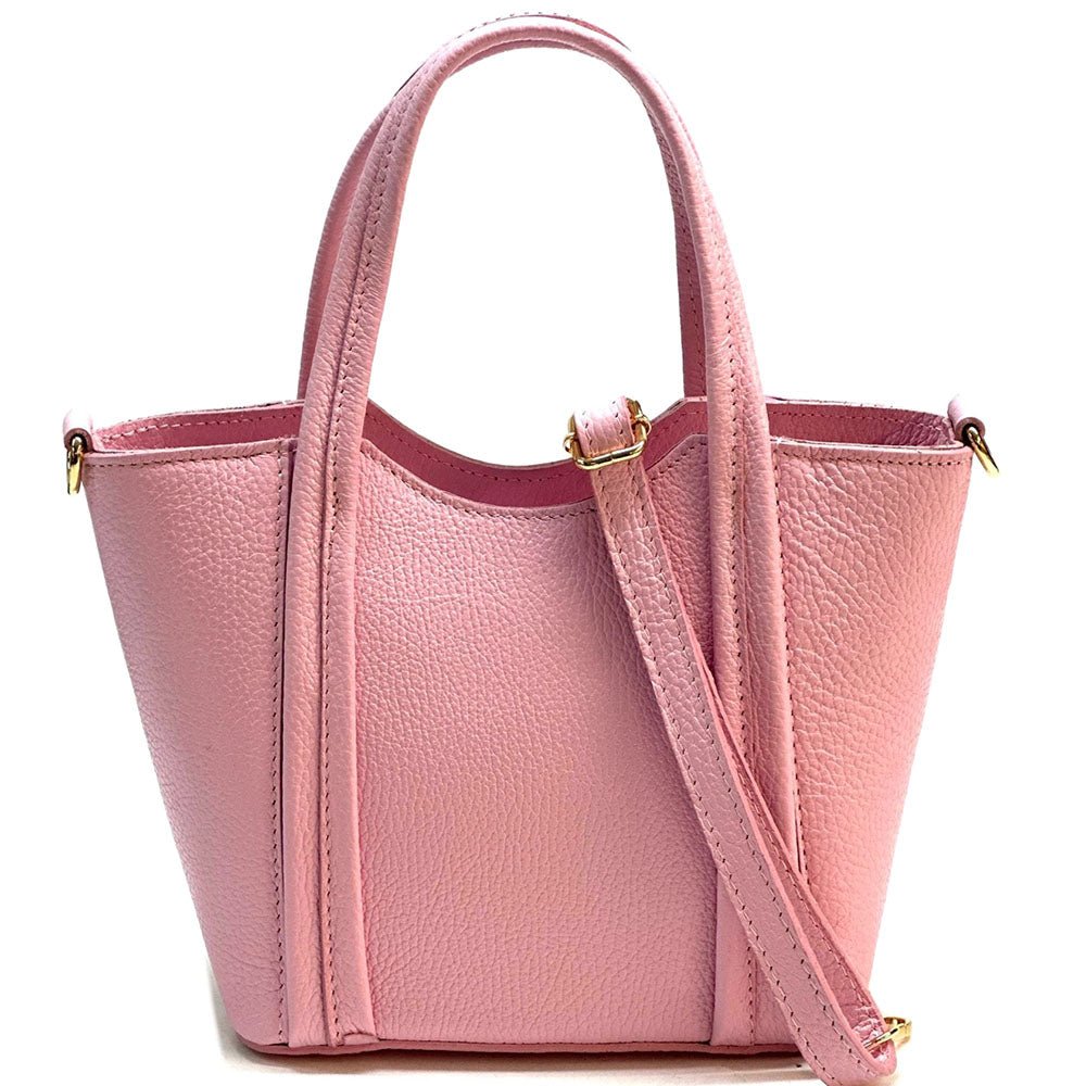 Katrine Small Structured Italian Leather Handbag - Top Handle Bag - Leather Italiano