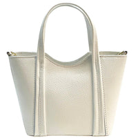 Katrine Small Structured Italian Leather Handbag - Top Handle Bag - Leather Italiano