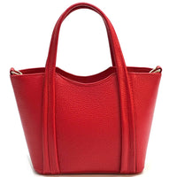 Katrine Small Structured Italian Leather Handbag - Top Handle Bag - Leather Italiano