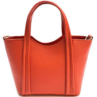 Katrine Small Structured Italian Leather Handbag - Top Handle Bag - Leather Italiano