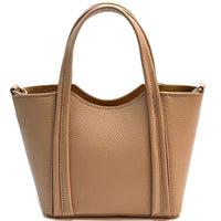 Katrine Small Structured Italian Leather Handbag - Top Handle Bag - Leather Italiano