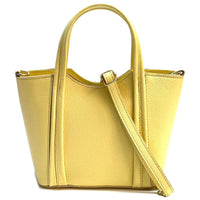 Katrine Small Structured Italian Leather Handbag - Top Handle Bag - Leather Italiano