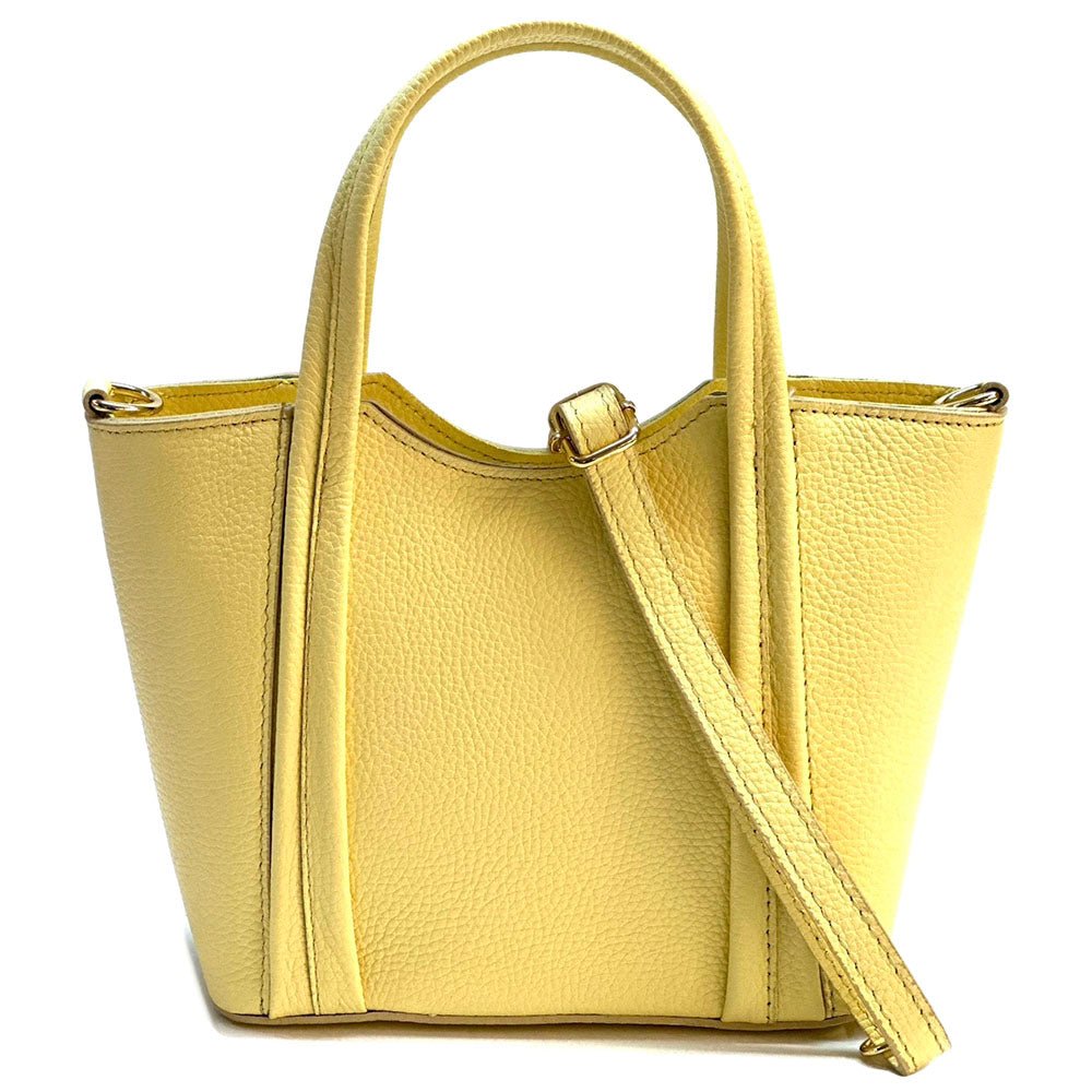 Katrine Small Structured Italian Leather Handbag - Top Handle Bag - Leather Italiano