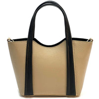 Katrine Small Structured Italian Leather Handbag - Top Handle Bag - Leather Italiano