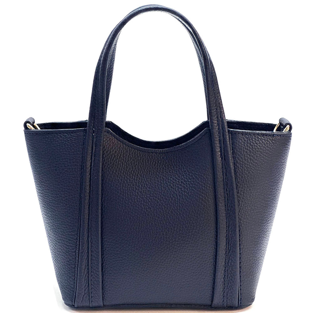 Katrine Small Structured Italian Leather Handbag - Top Handle Bag - Leather Italiano