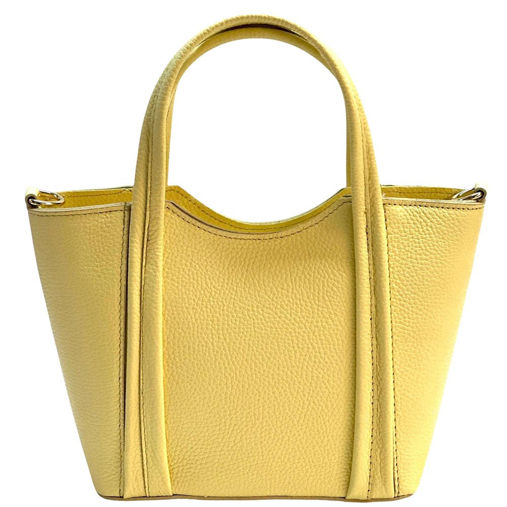 Katrine Small Structured Italian Leather Handbag - Top Handle Bag - Leather Italiano