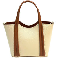 Katrine Small Structured Italian Leather Handbag - Top Handle Bag - Leather Italiano