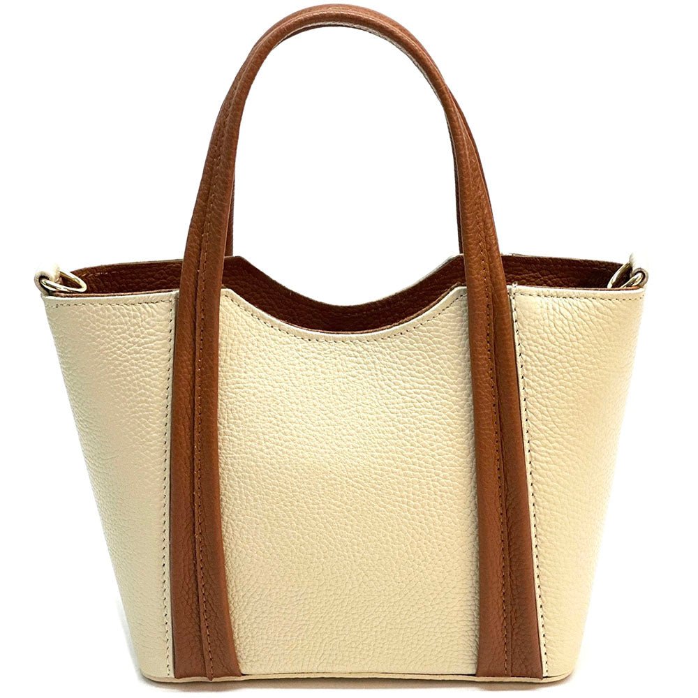 Katrine Small Structured Italian Leather Handbag - Top Handle Bag - Leather Italiano