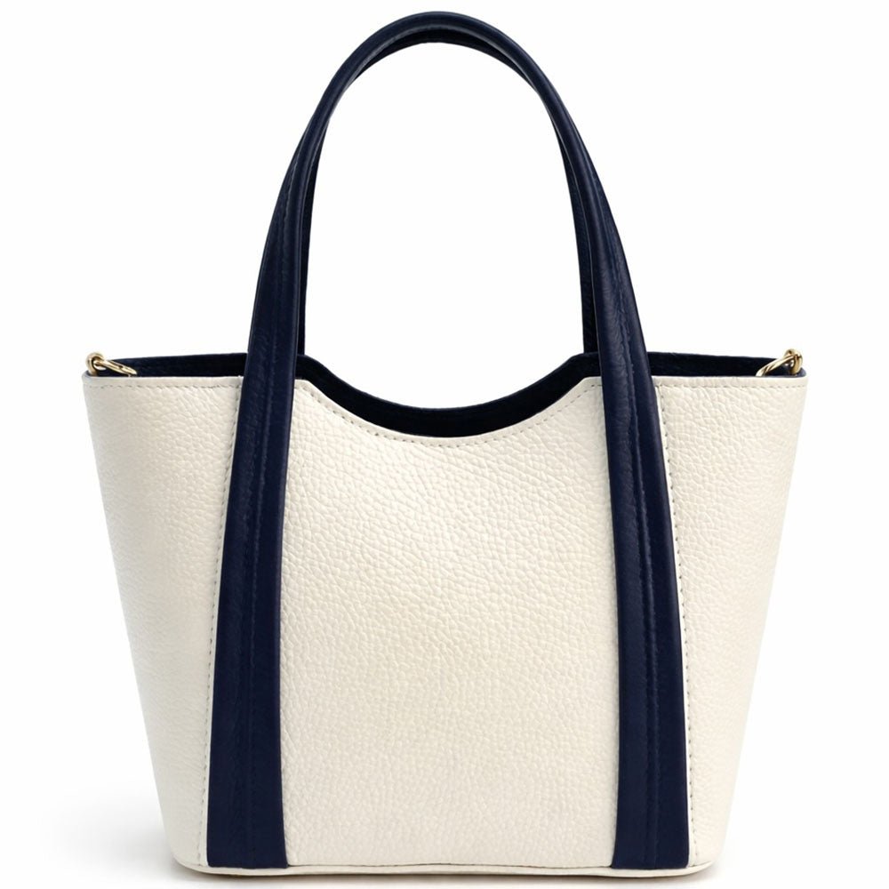 Katrine Small Structured Italian Leather Handbag - Top Handle Bag - Leather Italiano