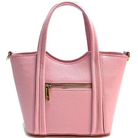 Katrine Small Structured Italian Leather Handbag - Top Handle Bag - Leather Italiano