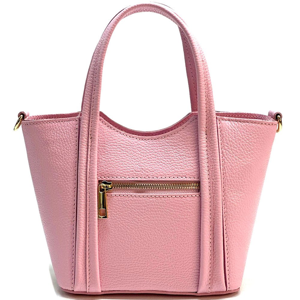Katrine Small Structured Italian Leather Handbag - Top Handle Bag - Leather Italiano