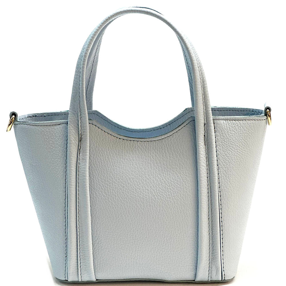 Katrine Small Structured Italian Leather Handbag - Top Handle Bag - Leather Italiano