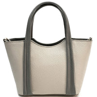 Katrine Small Structured Italian Leather Handbag - Top Handle Bag - Leather Italiano