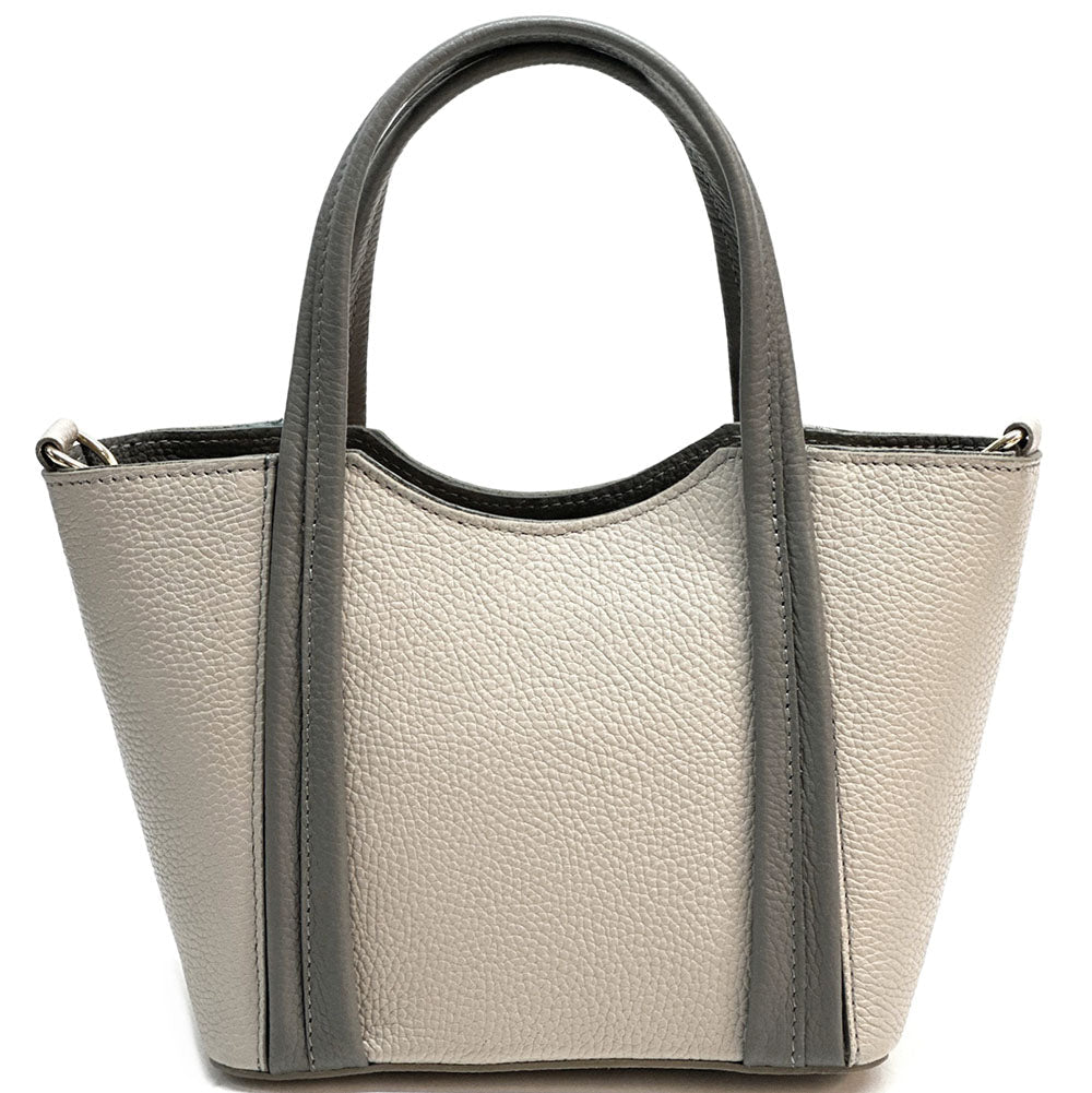 Katrine Small Structured Italian Leather Handbag - Top Handle Bag - Leather Italiano