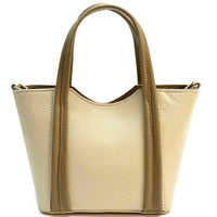 Katrine Small Structured Italian Leather Handbag - Top Handle Bag - Leather Italiano