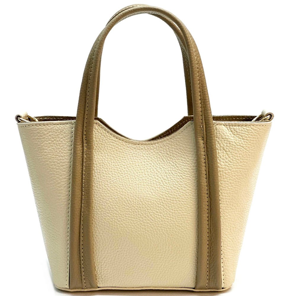 Katrine Small Structured Italian Leather Handbag - Top Handle Bag - Leather Italiano