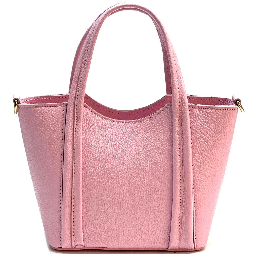 Katrine Small Structured Italian Leather Handbag - Top Handle Bag - Leather Italiano