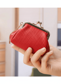 KissLock Mini Pouch in Cow Leather - Leather Italiano
