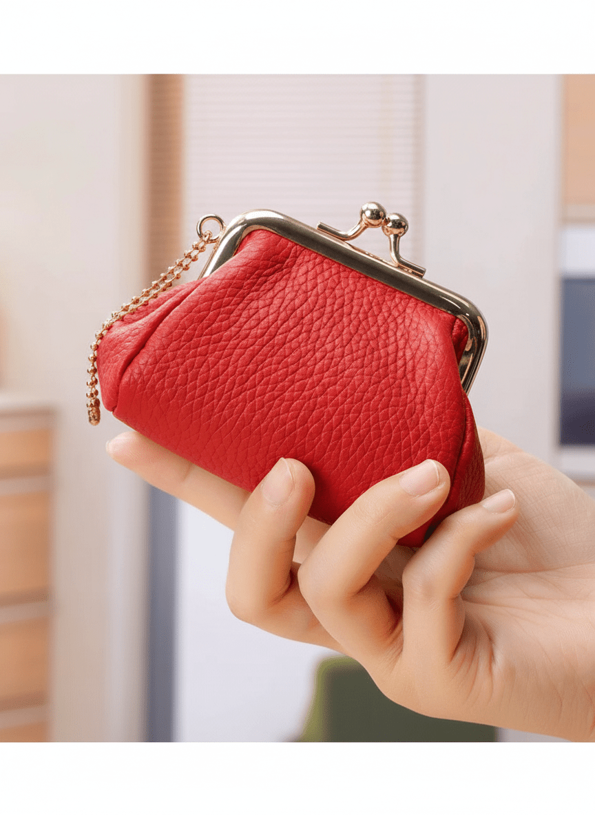 KissLock Mini Pouch in Cow Leather - Leather Italiano