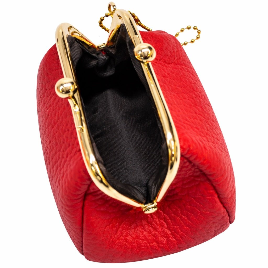 KissLock Mini Pouch in Cow Leather - Leather Italiano