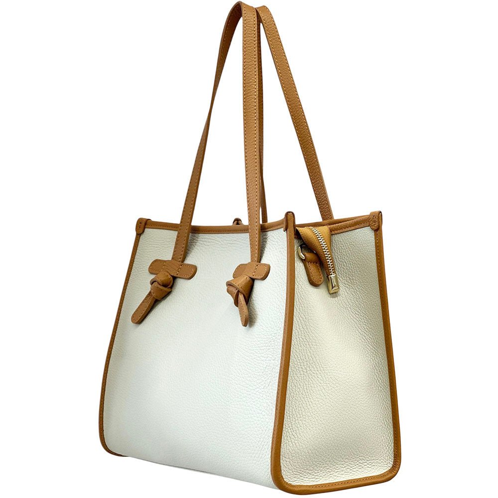 Lara Cow Leather Work Tote Bag - Leather Italiano