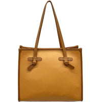 Lara Cow Leather Work Tote Bag - Leather Italiano