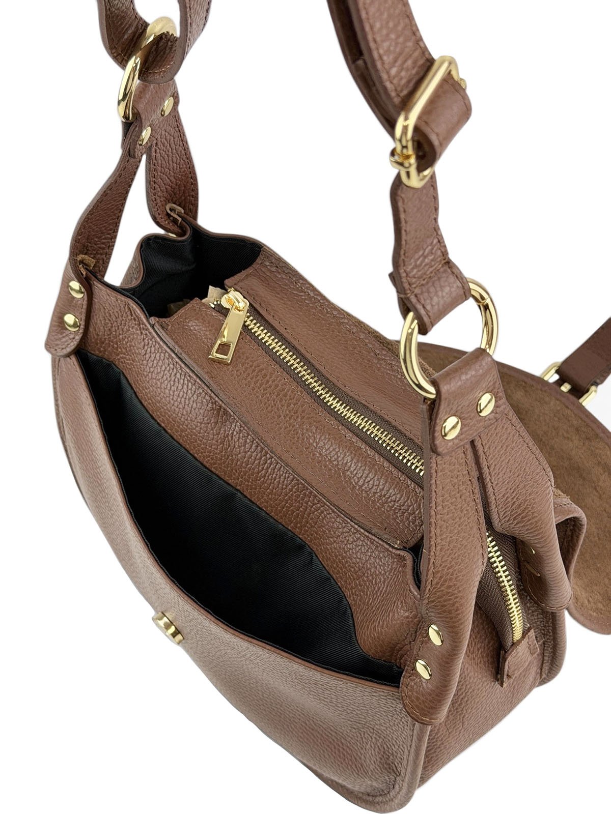Lauren Italian Suede Saddle Shoulder Bag - Leather Italiano
