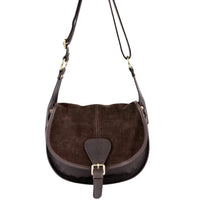 Lauren Italian Suede Saddle Shoulder Bag - Leather Italiano